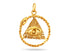 Sterling Silver Vermeil Artisan All Seeing Eye and Ouroboros Pendant, (AF-520)